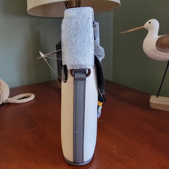 NWT Coach Small Track Flap Crossbody White Gray Colorblock Leather C4160 - Picture 4 of 16